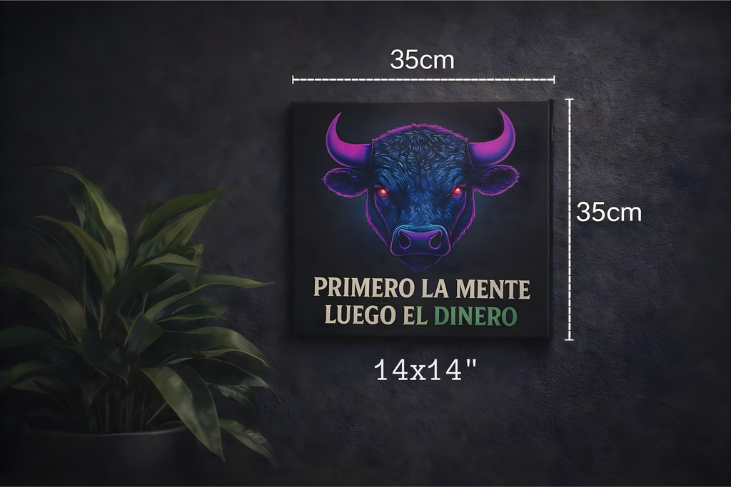 Cuadro Motivacional de Trading – “Primero la mente, luego el dinero” | Lienzo premium para traders