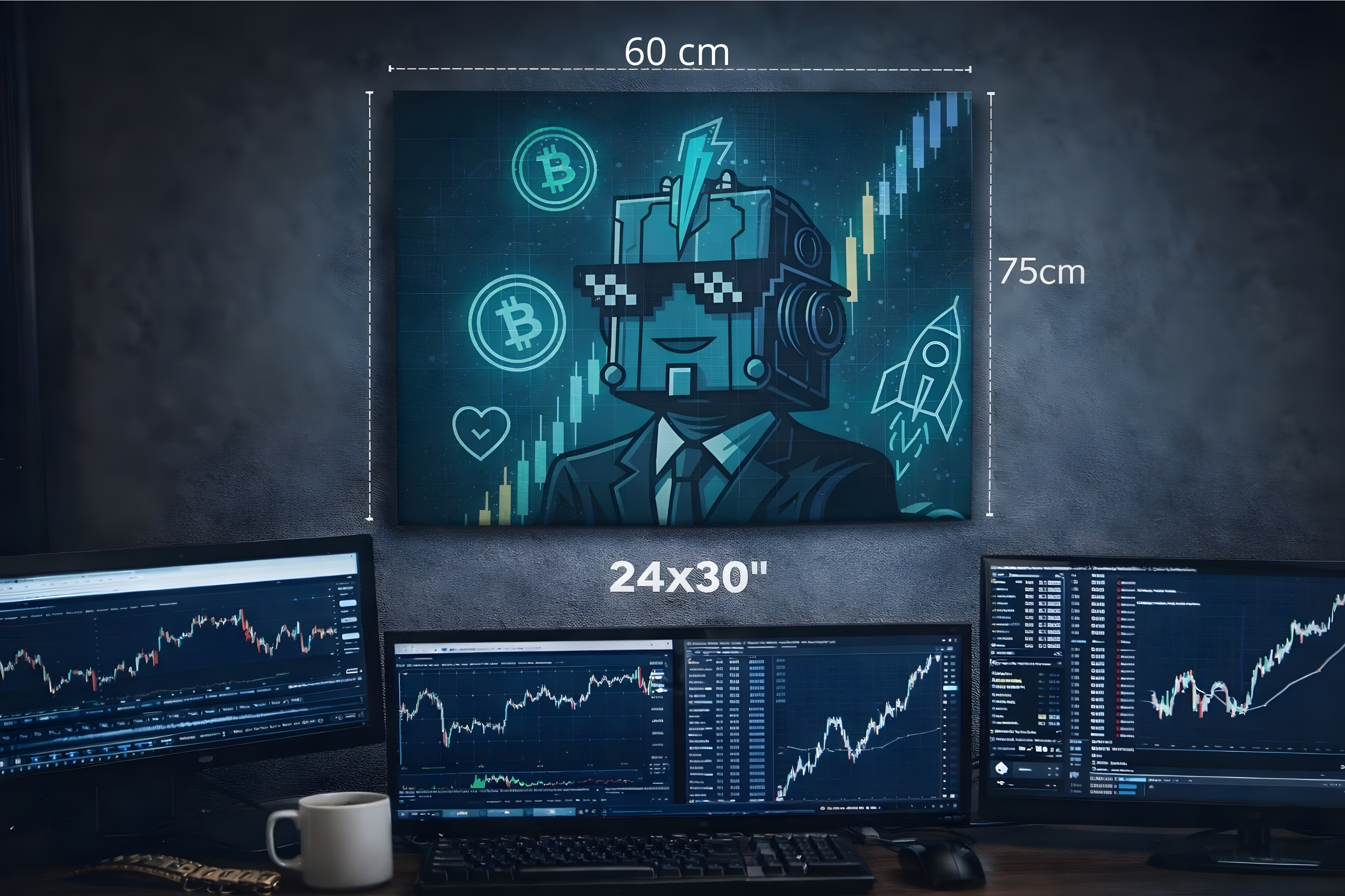 Cuadro Robot Trading – Arte futurista en lienzo para traders y oficinas modernas