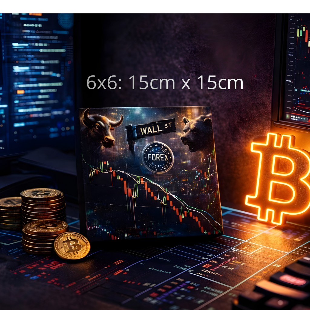 Lienzo de Trading Premium – Toro vs Oso | Arte Financiero para Traders 4 Tamaños