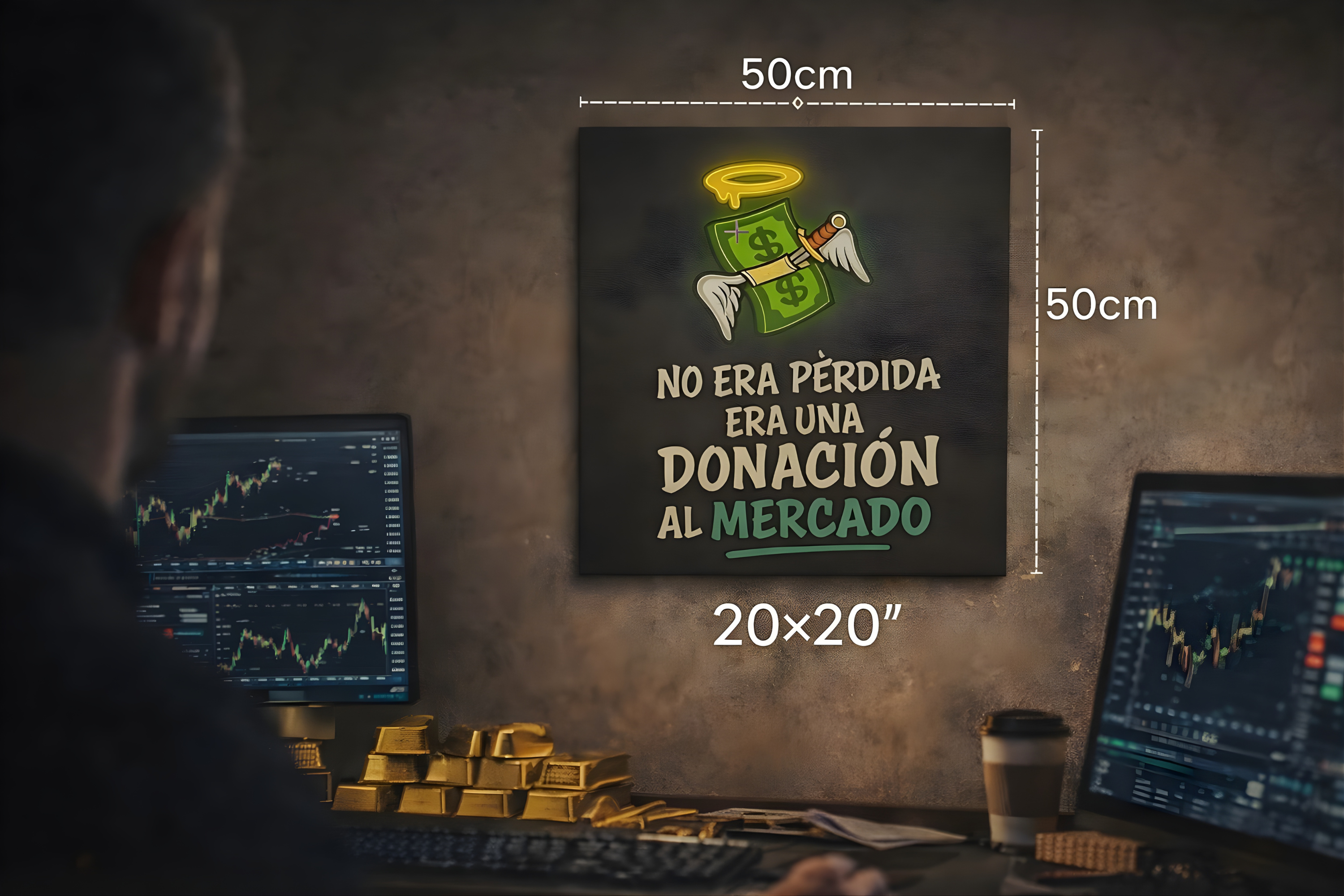 “No era pérdida, era una donación al mercado” – Cuadro decorativo en lienzo para traders