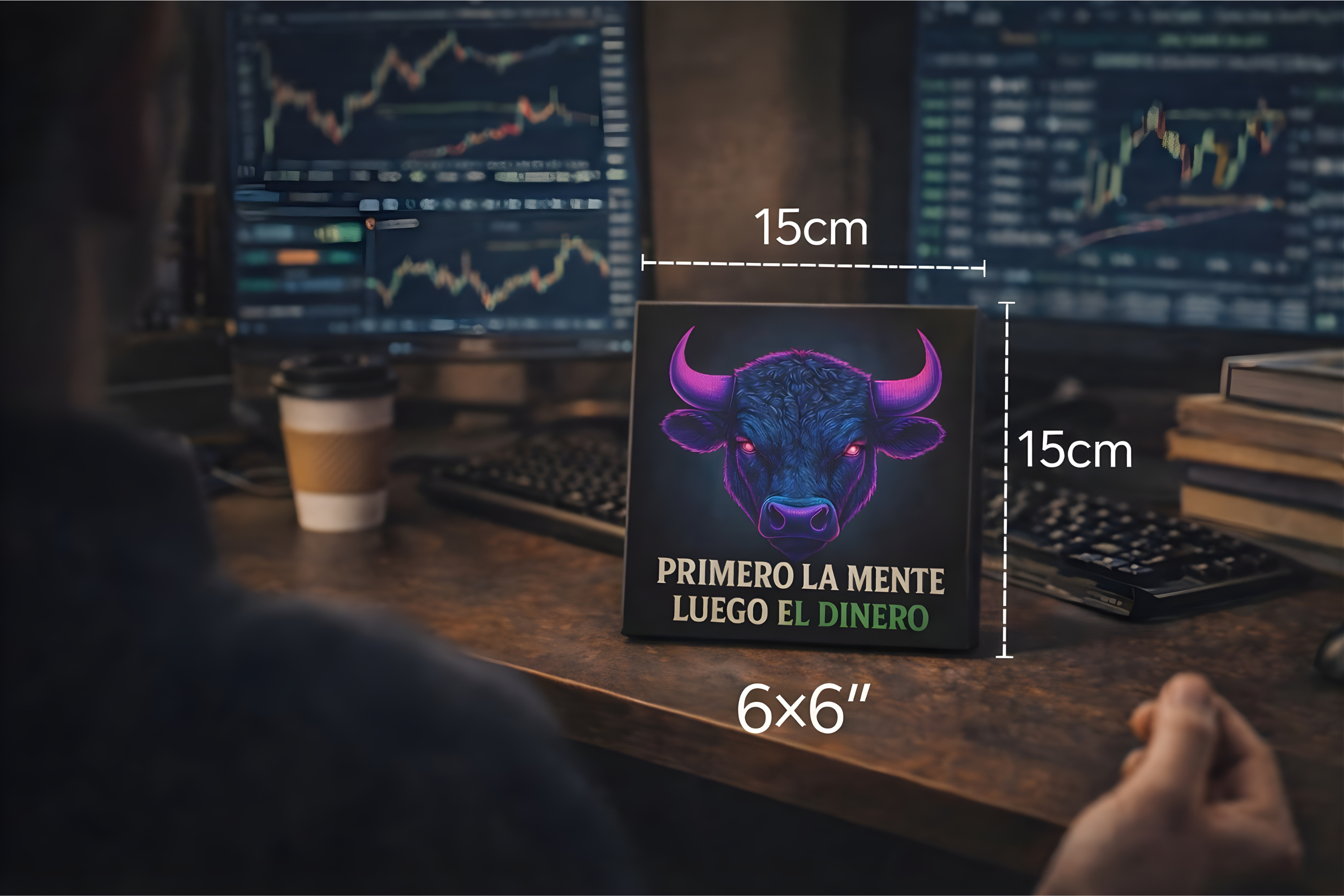 Cuadro Motivacional de Trading – “Primero la mente, luego el dinero” | Lienzo premium para traders