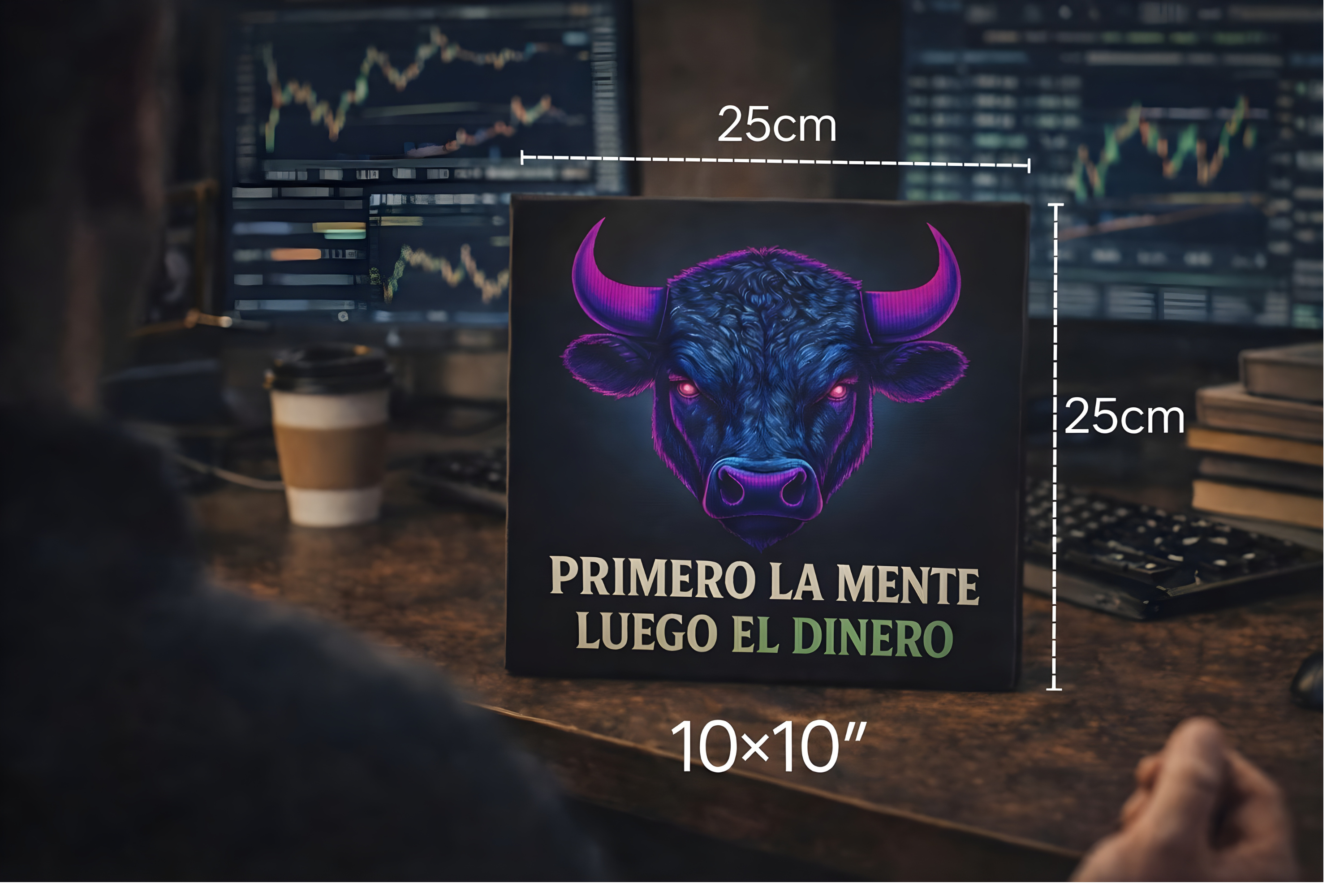 Cuadro Motivacional de Trading – “Primero la mente, luego el dinero” | Lienzo premium para traders