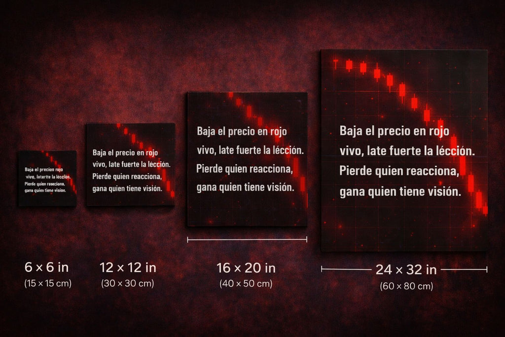 Baja el Precio en Rojo Vivo – Lienzo Motivacional para Traders